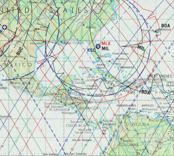 1982 Shuttle orbits Americas detail